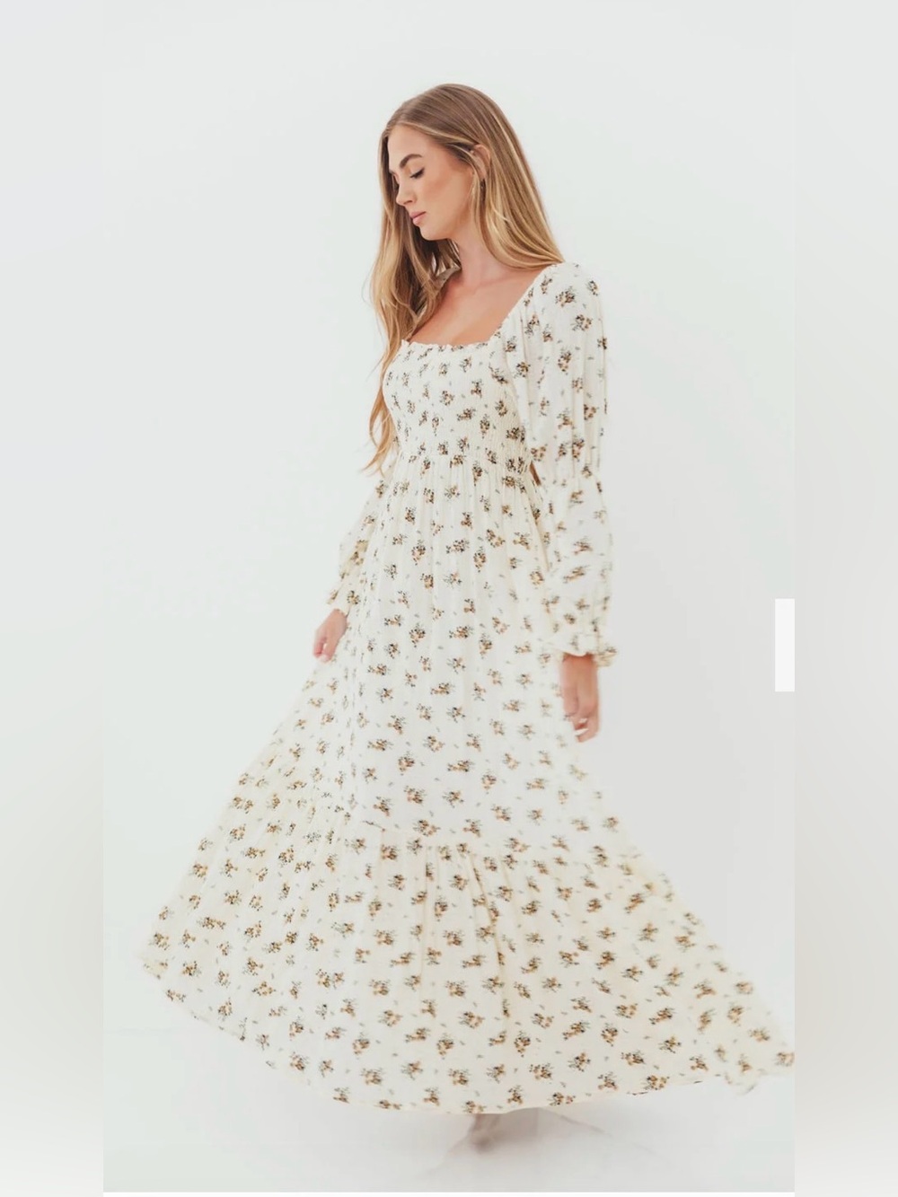 Worth Collective Emerson Smocked Floral Maxi